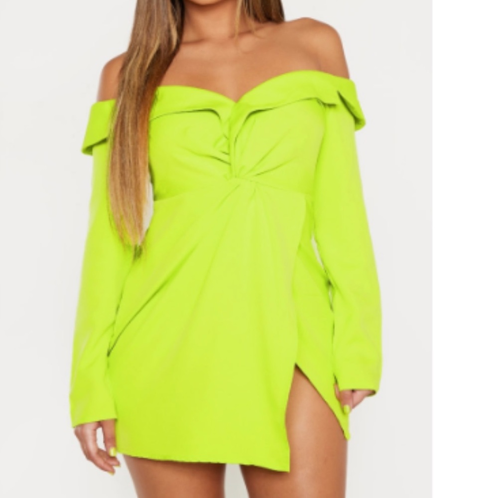 Pretty Little Thing Green Mini Dress